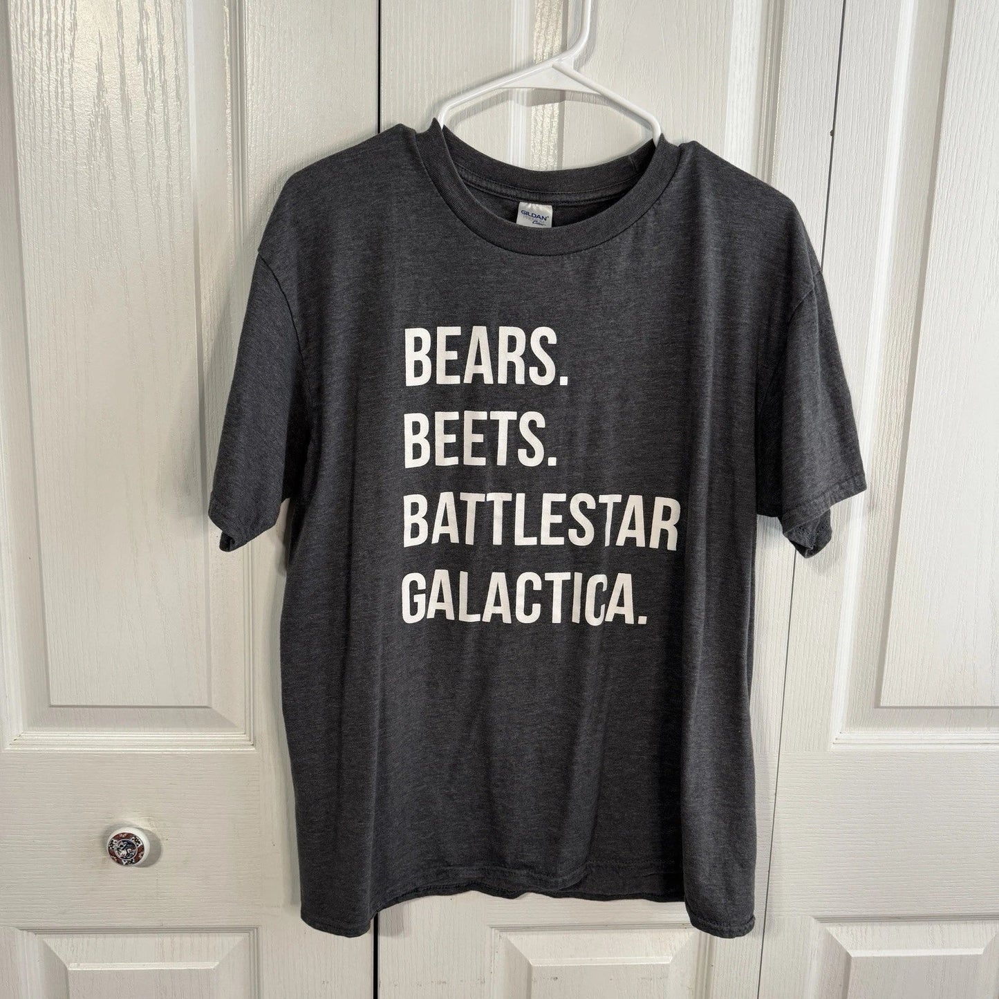 Gildan Bears Beets Battlestar Galactica Dwight Schrute Short Sleeve Tee Size L Unisex T-shirt, Sweatshirt, Hoodie, Long Sleeve Tee - T-Shirt, Sweatshirt, Hoodie