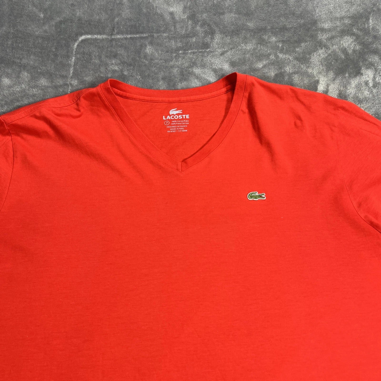 Lacoste Shirt Men 2XL Red Regular Fit Pima Cotton RN87651 V Neck Croc Patch Logo Unisex T-shirt, Sweatshirt, Hoodie, Long Sleeve Tee - T-Shirt, Sweatshirt, Hoodie