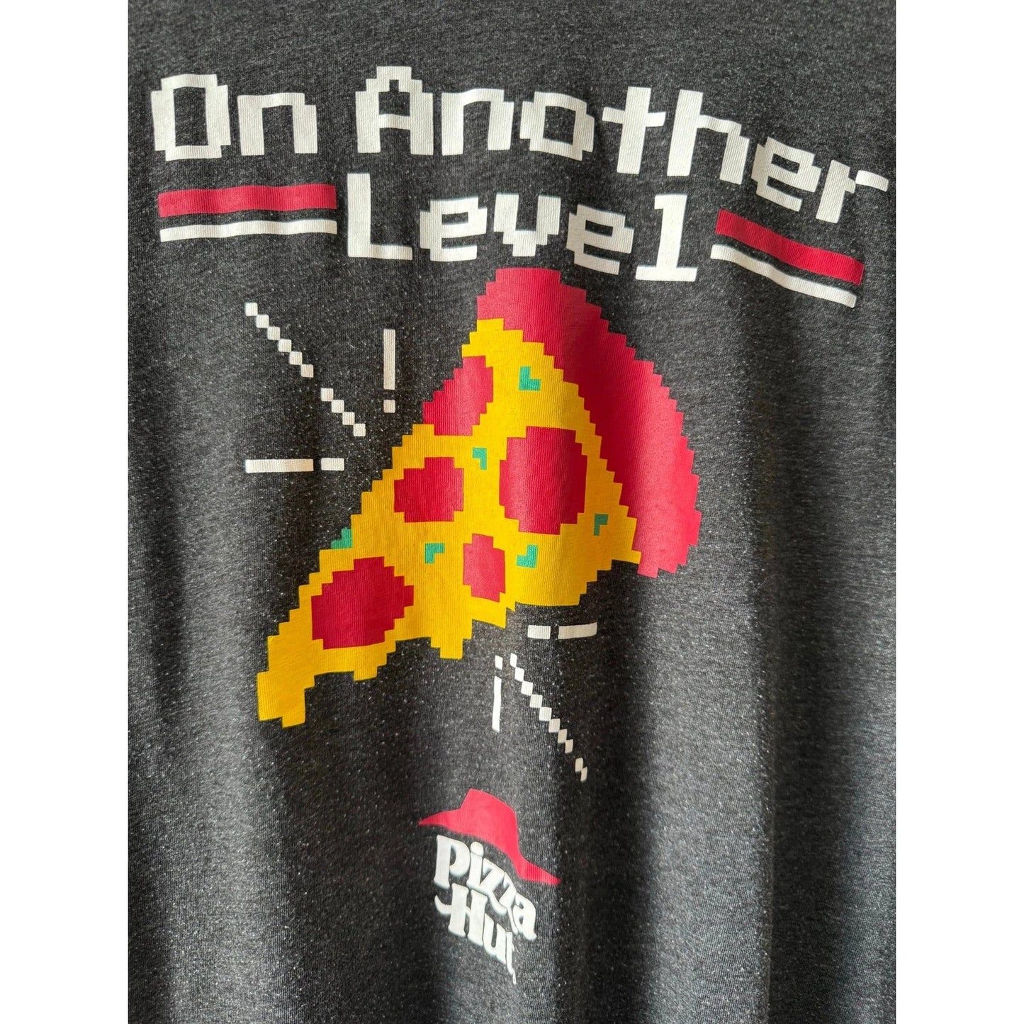 Pizza Hut On Another Level Pixel Pizza Graphic T-Shirt Size Medium Fast Food Unisex T-shirt, Sweatshirt, Hoodie, Long Sleeve Tee - T-Shirt, Sweatshirt, Hoodie