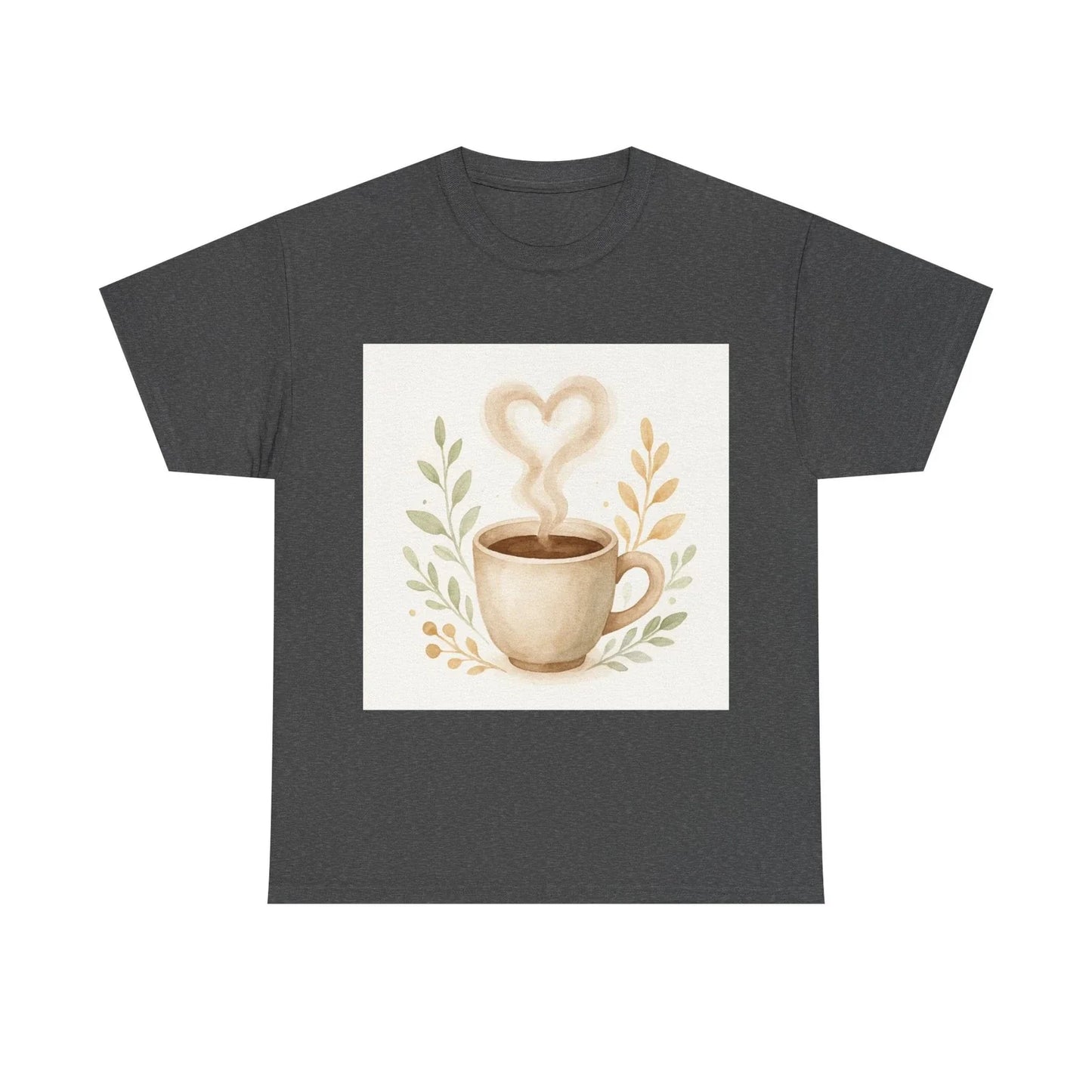 Cozy Scene Of Coffee Cup With Steam Forming A Heart Shape Shirt, Cozy Aesthet... Unisex T-shirt, Sweatshirt, Hoodie, Long Sleeve Tee - T-Shirt, Sweatshirt, Hoodie