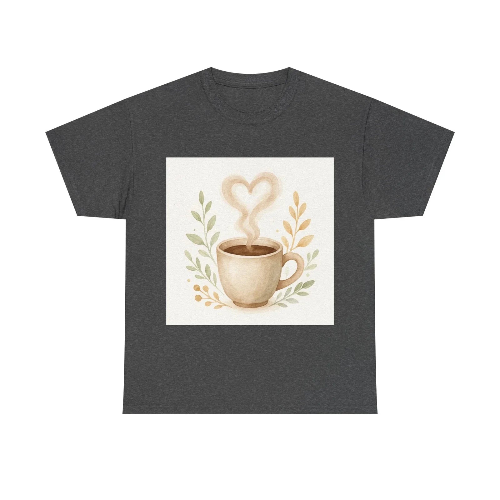 Cozy Scene Of Coffee Cup With Steam Forming A Heart Shape Shirt, Cozy Aesthet... Unisex T-shirt, Sweatshirt, Hoodie, Long Sleeve Tee - T-Shirt, Sweatshirt, Hoodie