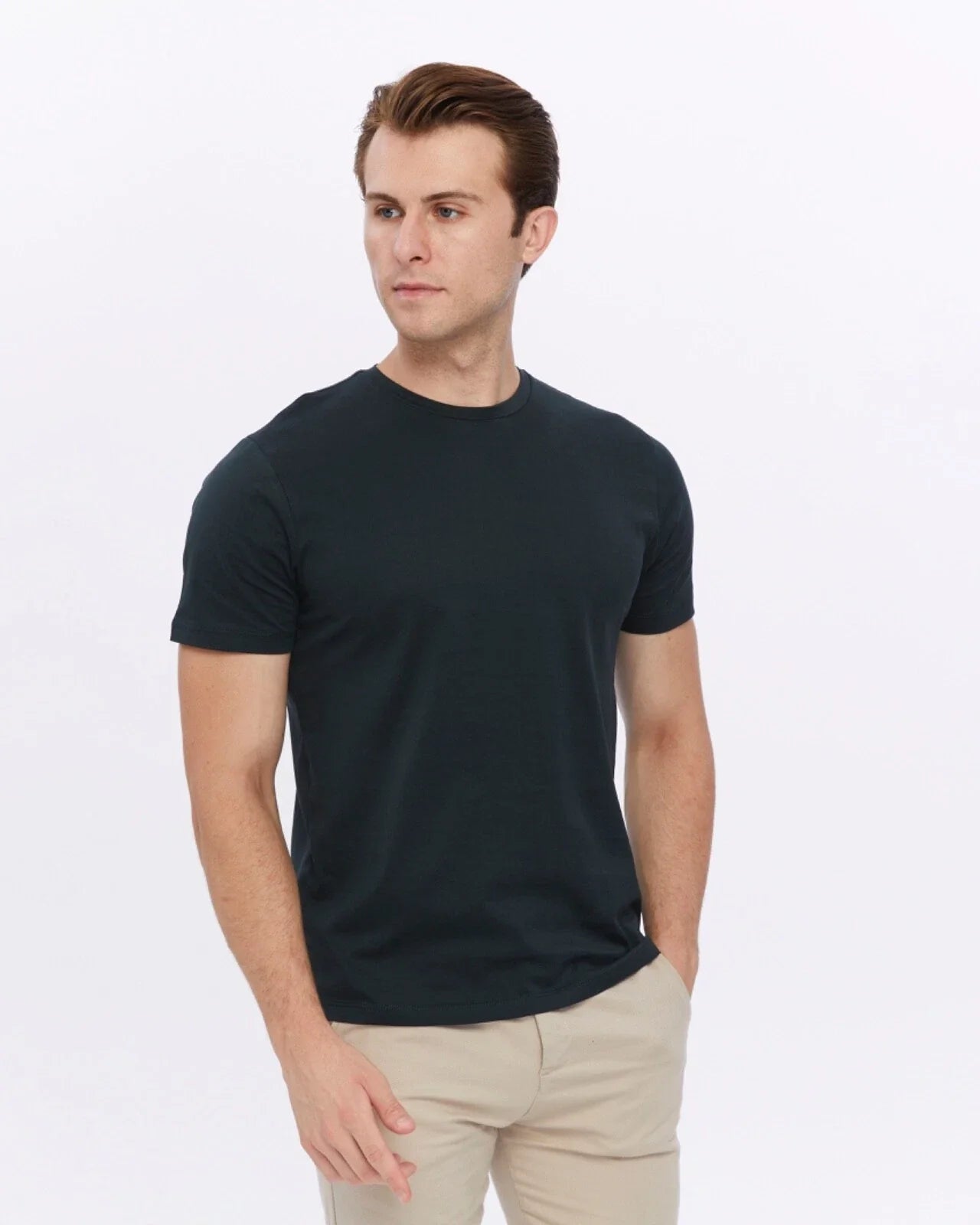 REISS Mens Dark Emerald Mercerised Cotton T-Shirt Designer Crew Neck Tee Top Unisex T-shirt, Sweatshirt, Hoodie, Long Sleeve Tee - T-Shirt, Sweatshirt, Hoodie