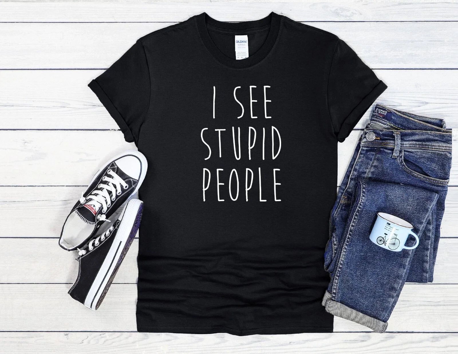 I See Stupid People T-Shirt Humor Men Women Unisex Shirt Hoodie Baseball 4088 Unisex T-shirt, Sweatshirt, Hoodie, Long Sleeve Tee - T-Shirt, Sweatshirt, Hoodie
