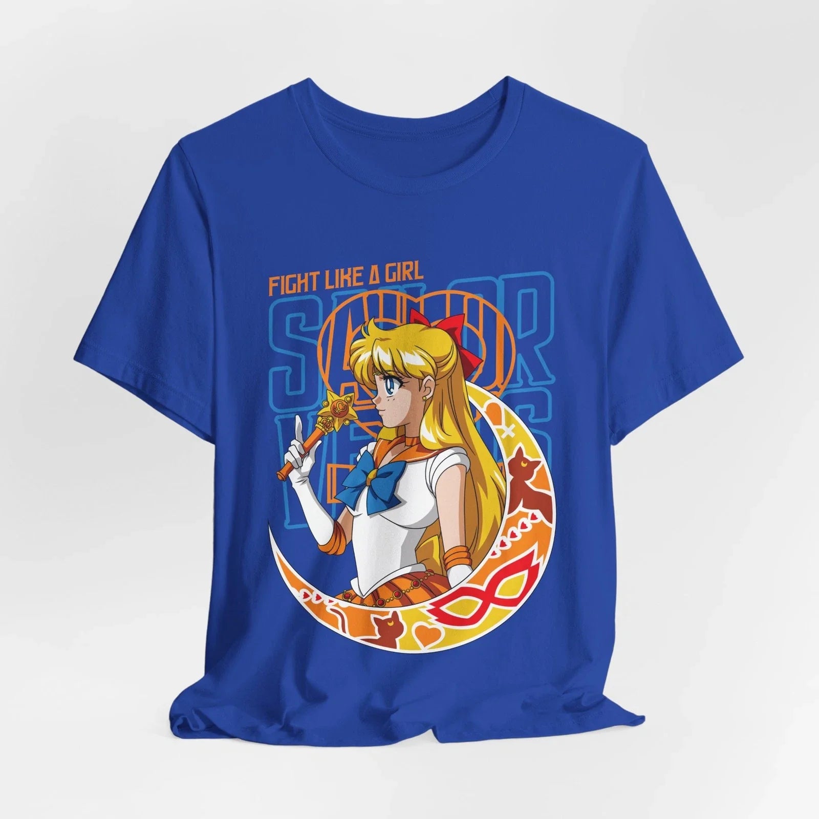 Sailor Venus 'Fight Like a Girl' Tee | Anime Moon Crescent Shirt Unisex T-shirt, Sweatshirt, Hoodie, Long Sleeve Tee - T-Shirt, Sweatshirt, Hoodie