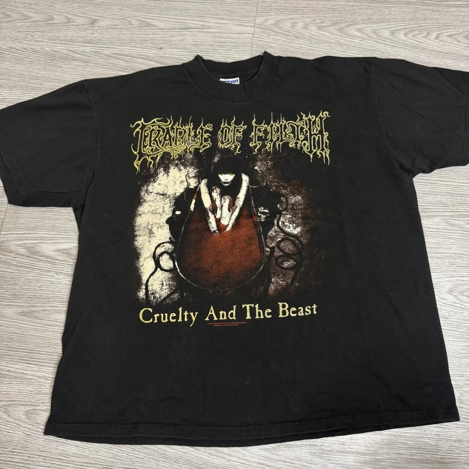 Vintage 1998 Cradle Of Filth Cruelty And The Beast T Shirt XL Black Double Side Unisex T-shirt, Sweatshirt, Hoodie, Long Sleeve Tee - T-Shirt, Sweatshirt, Hoodie