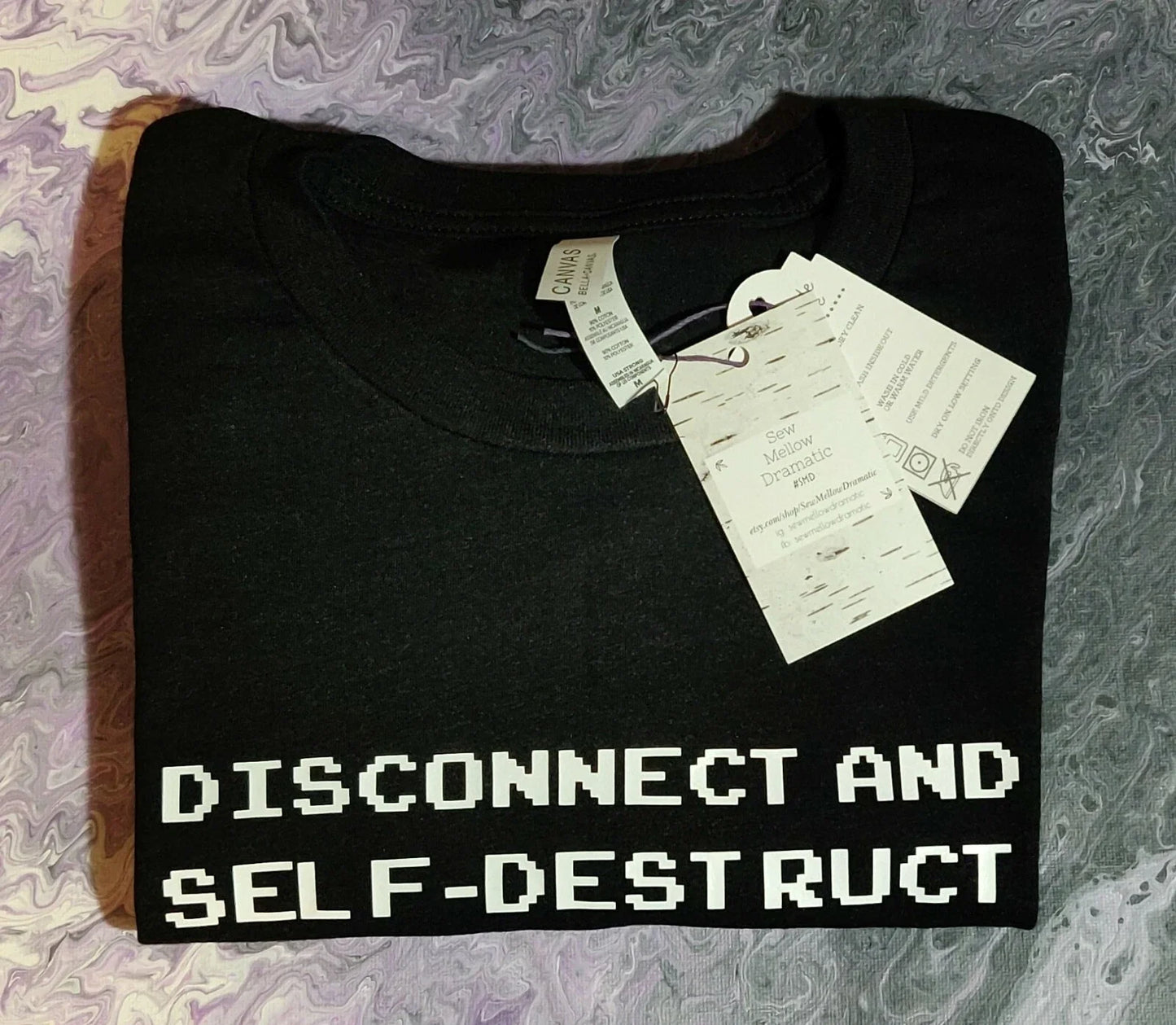 Disconnect & Self-Destruct | APC / Outsider Insp. | Adult T-Shirt, Heather Black Unisex T-shirt, Sweatshirt, Hoodie, Long Sleeve Tee - T-Shirt, Sweatshirt, Hoodie