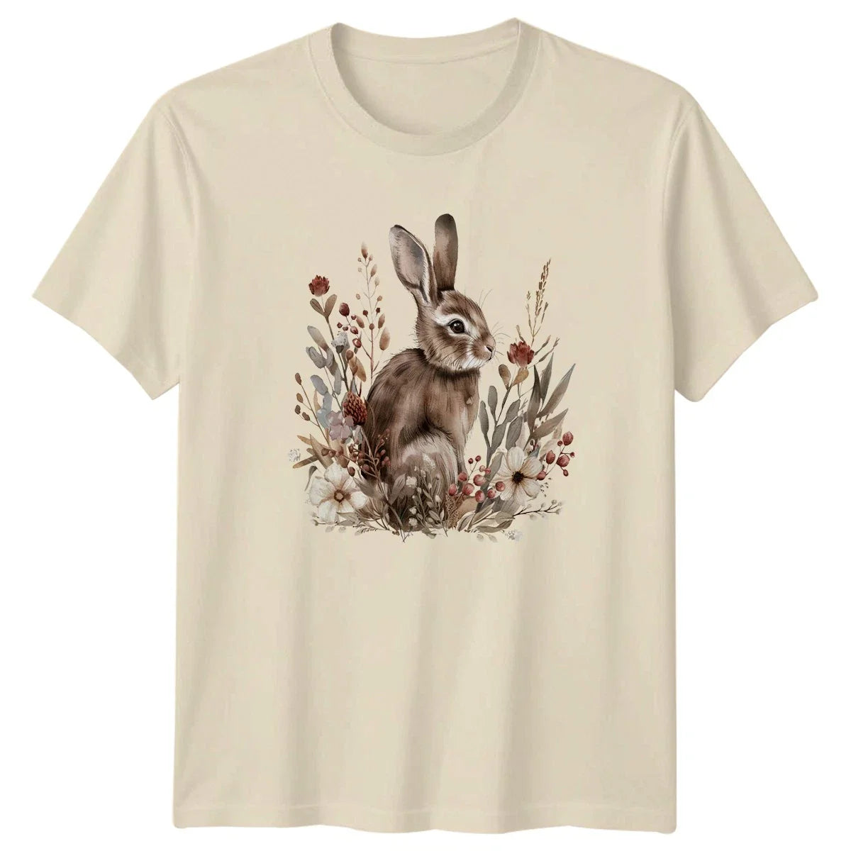 Rustic Rabbit Floral T-Shirt Woodland Nature Gift For Him And Her Unisex T-shirt, Sweatshirt, Hoodie, Long Sleeve Tee - T-Shirt, Sweatshirt, Hoodie