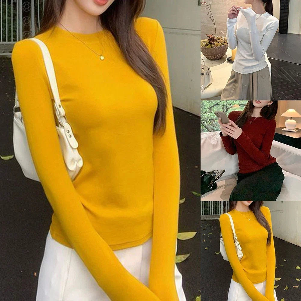 Y2K Long Sleeve Top Everyday Casual 95% Polyester 5% Spandex Solid Color Unisex T-shirt, Sweatshirt, Hoodie, Long Sleeve Tee - T-Shirt, Sweatshirt, Hoodie