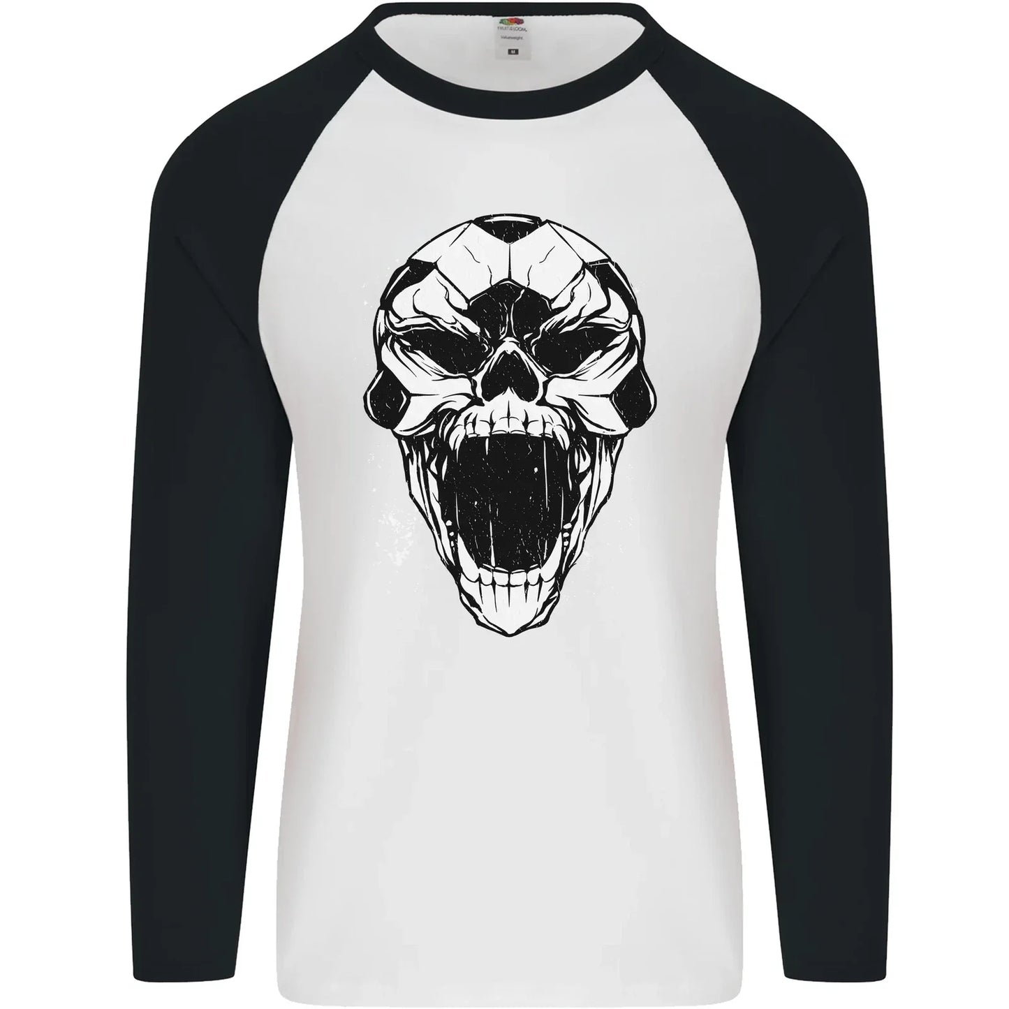 A Football Skull Soccer Footy Mens L/S Baseball T-Shirt Unisex T-shirt, Sweatshirt, Hoodie, Long Sleeve Tee - T-Shirt, Sweatshirt, Hoodie