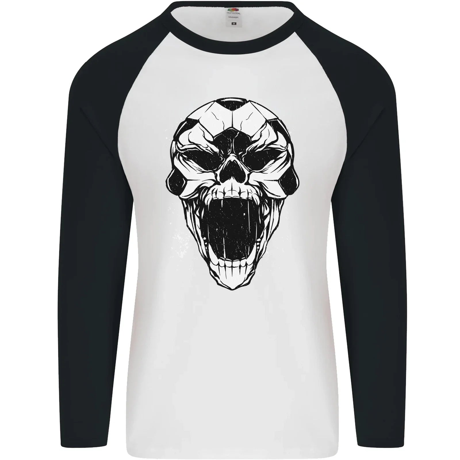A Football Skull Soccer Footy Mens L/S Baseball T-Shirt Unisex T-shirt, Sweatshirt, Hoodie, Long Sleeve Tee - T-Shirt, Sweatshirt, Hoodie