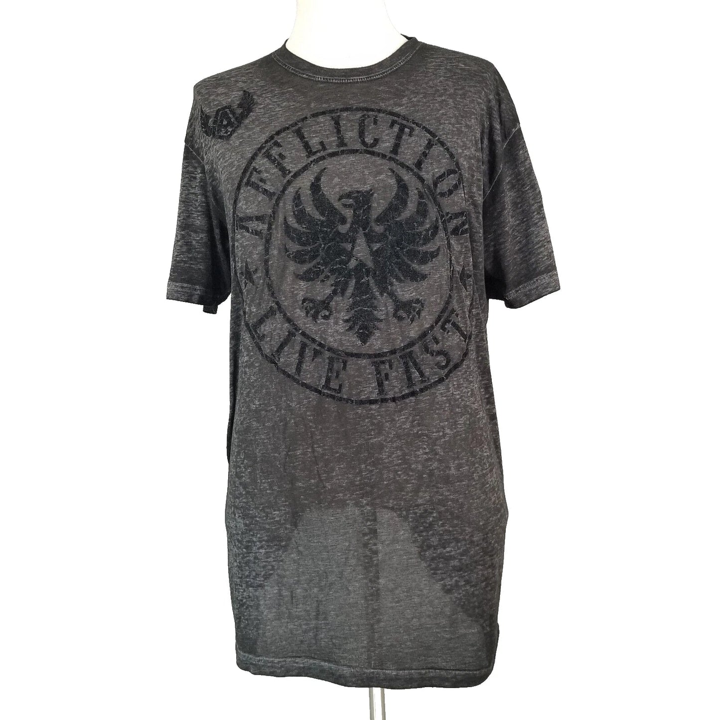 Affliction Shirt Mens 2XL  XXL Gray Winged Cross Unisex T-shirt, Sweatshirt, Hoodie, Long Sleeve Tee - T-Shirt, Sweatshirt, Hoodie