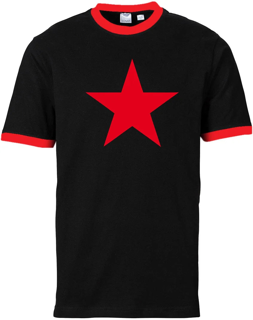 Red Star Ringer Shirt Black/Red Unisex T-shirt, Sweatshirt, Hoodie, Long Sleeve Tee - T-Shirt, Sweatshirt, Hoodie