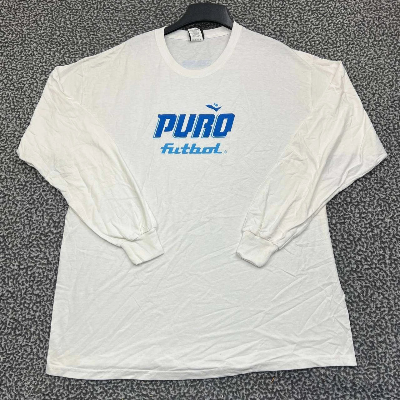 Vintage Puro Futbol Shirt Men XL White Hanes Beefy Long Sleeve New with Defect Unisex T-shirt, Sweatshirt, Hoodie, Long Sleeve Tee - T-Shirt, Sweatshirt, Hoodie