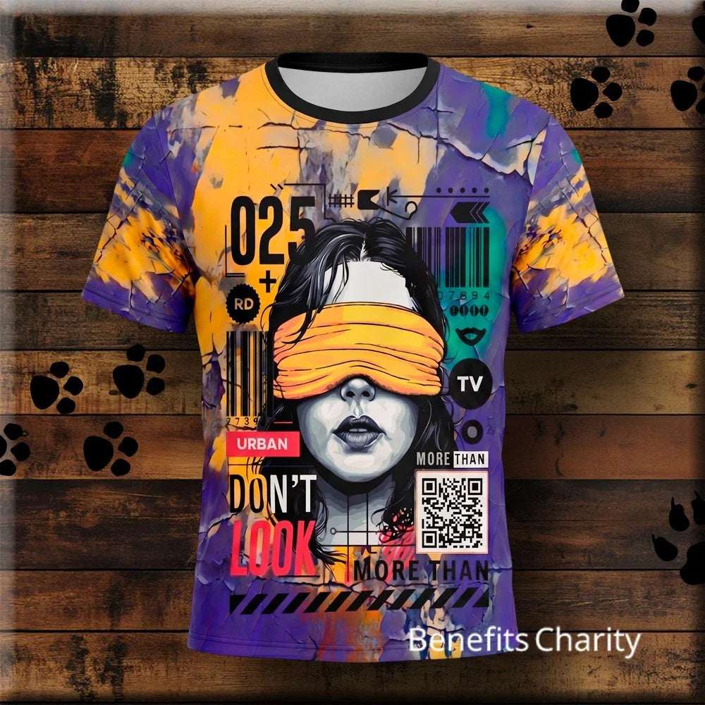 Don't Look -  Distressed Urban Streetwear All Over Print T-Shirt Unisex T-shirt, Sweatshirt, Hoodie, Long Sleeve Tee - T-Shirt, Sweatshirt, Hoodie