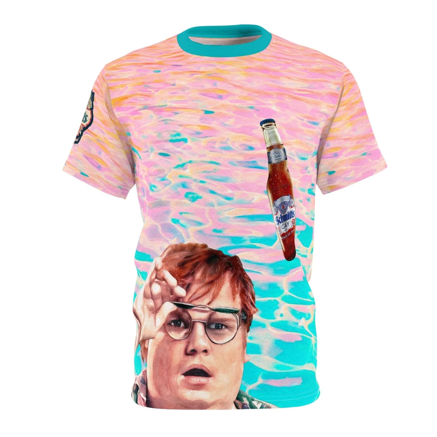 Chris Farley SNL Schmitt's Gay Beer Unisex Cut & Sew Tee (AOP) Unisex T-shirt, Sweatshirt, Hoodie, Long Sleeve Tee - T-Shirt, Sweatshirt, Hoodie