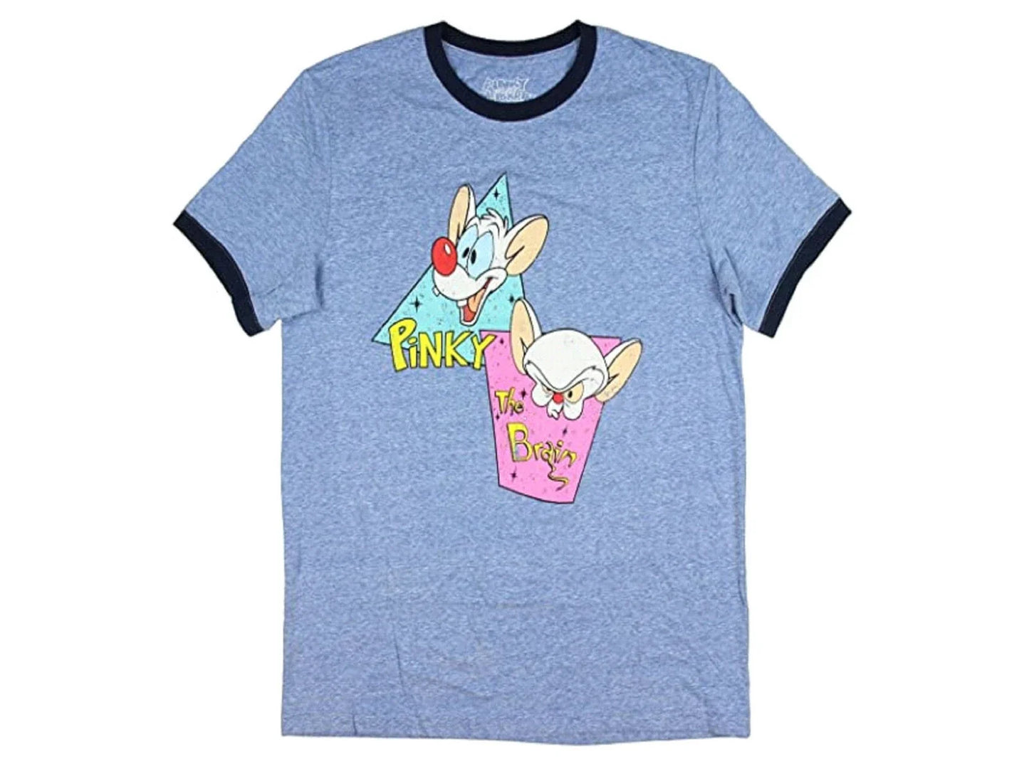 Pinky And The Brain With Distressed Logo Ringer Men's T-Shirt Large NWT Unisex T-shirt, Sweatshirt, Hoodie, Long Sleeve Tee - T-Shirt, Sweatshirt, Hoodie