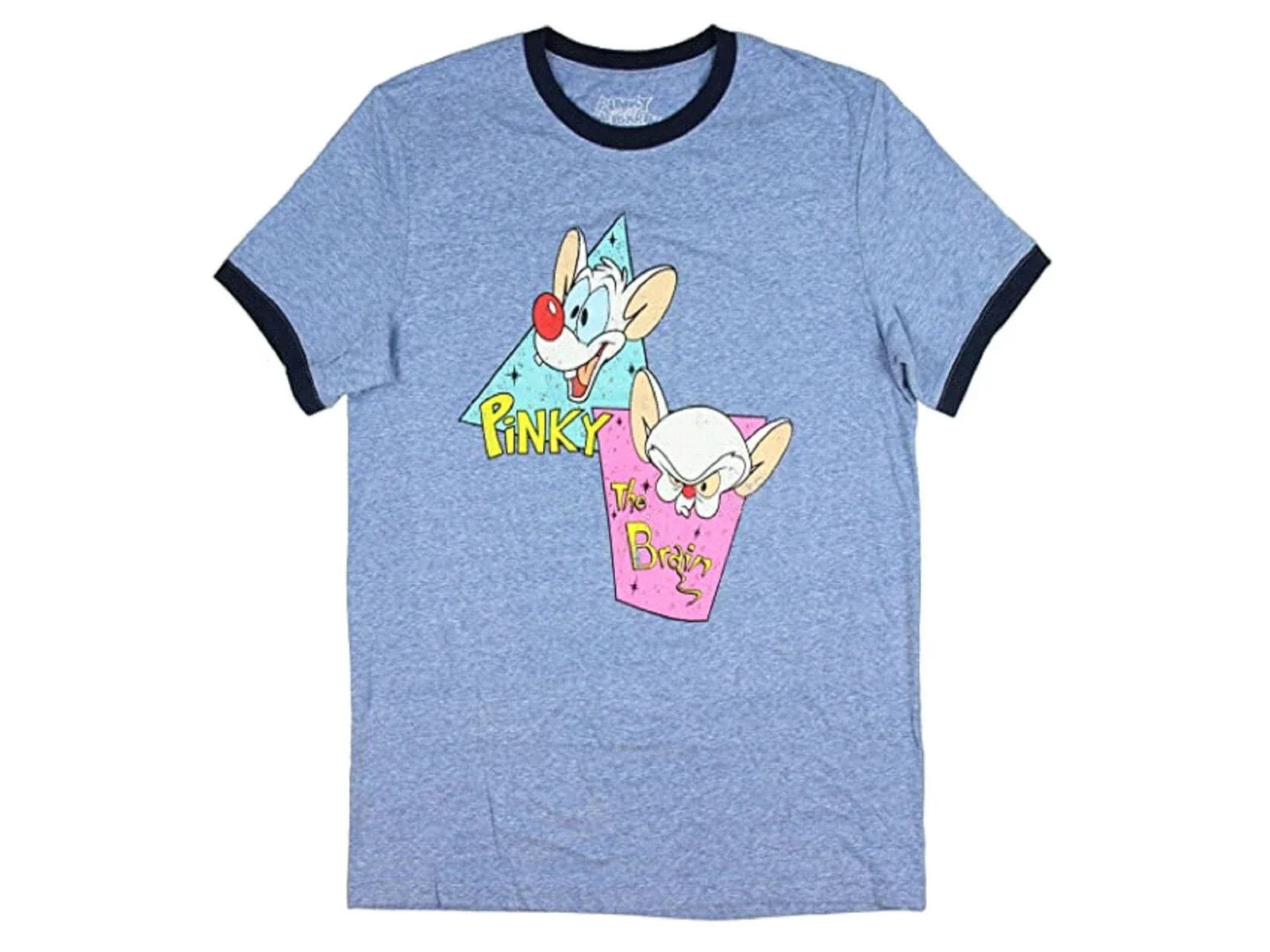 Pinky And The Brain With Distressed Logo Ringer Men's T-Shirt Large NWT Unisex T-shirt, Sweatshirt, Hoodie, Long Sleeve Tee - T-Shirt, Sweatshirt, Hoodie
