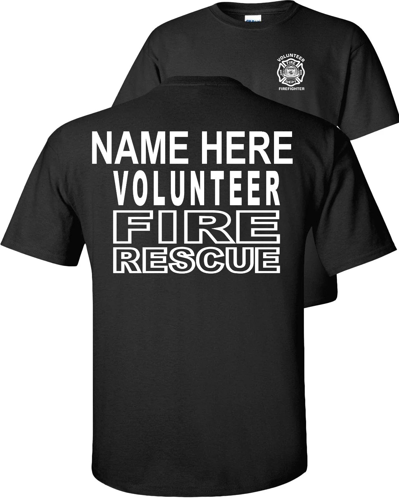 Custom Volunteer Fire Rescue T-Shirt Firefighter Unisex T-shirt, Sweatshirt, Hoodie, Long Sleeve Tee - T-Shirt, Sweatshirt, Hoodie