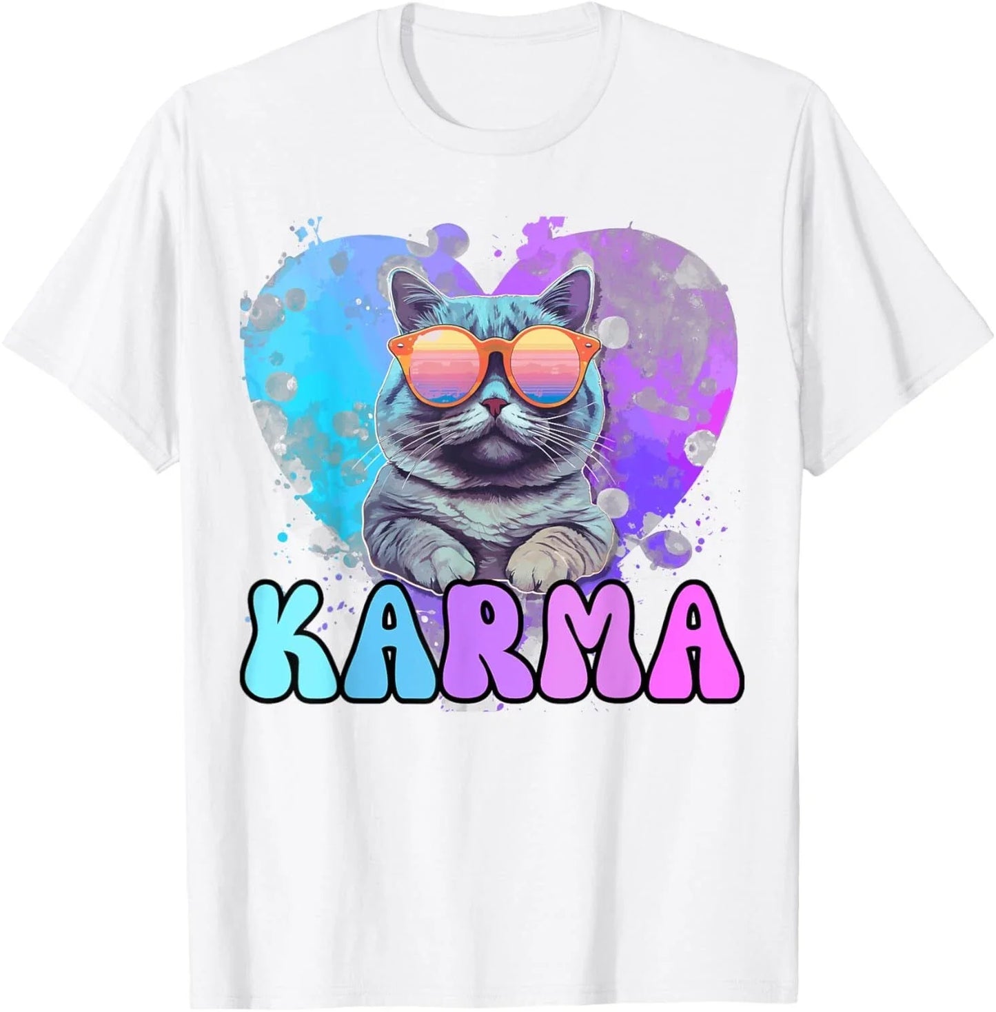 Cute Funny Cat Lover Heart Shape Karma T-Shirt Unisex T-shirt, Sweatshirt, Hoodie, Long Sleeve Tee - T-Shirt, Sweatshirt, Hoodie