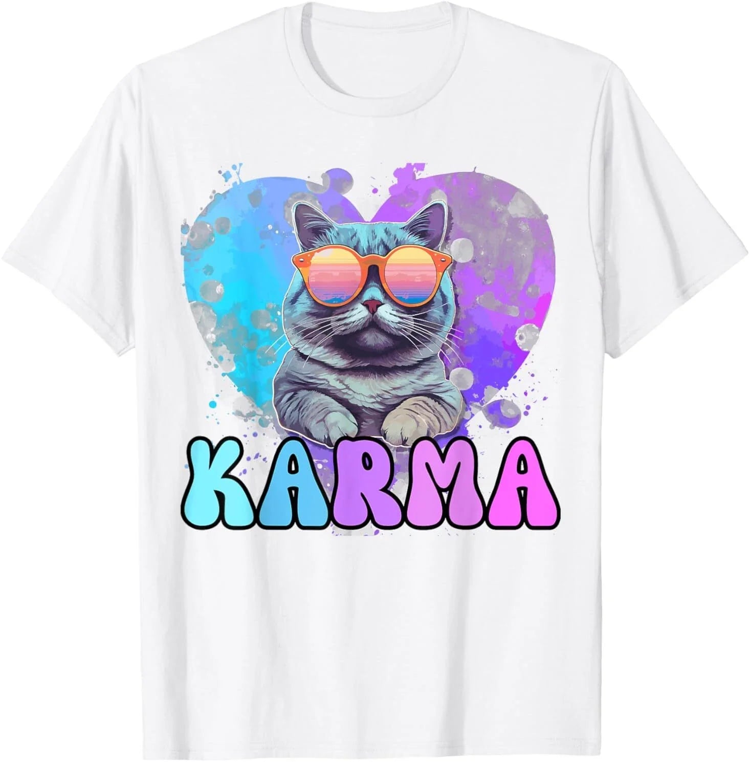 Cute Funny Cat Lover Heart Shape Karma T-Shirt Unisex T-shirt, Sweatshirt, Hoodie, Long Sleeve Tee - T-Shirt, Sweatshirt, Hoodie