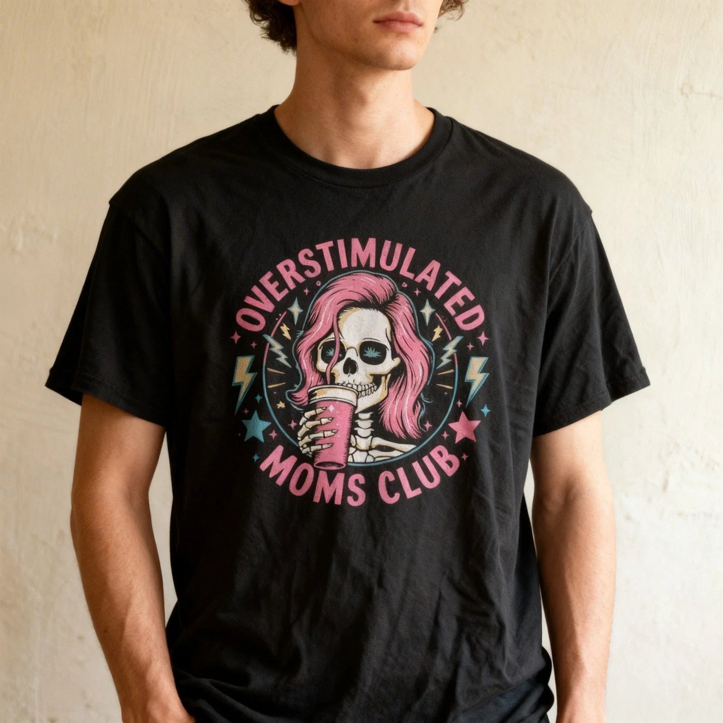 Skeleton Mom Coffee Shirt Overstimulated Moms Club Funny Mom Tee Unisex T-shirt, Sweatshirt, Hoodie, Long Sleeve Tee - T-Shirt, Sweatshirt, Hoodie