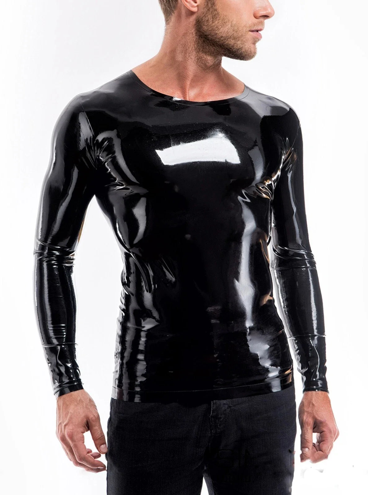 Latex T-shirt O Neck Long Sleeve No Zipper Short Sleeves Slim 0.4mm Unisex T-shirt, Sweatshirt, Hoodie, Long Sleeve Tee - T-Shirt, Sweatshirt, Hoodie