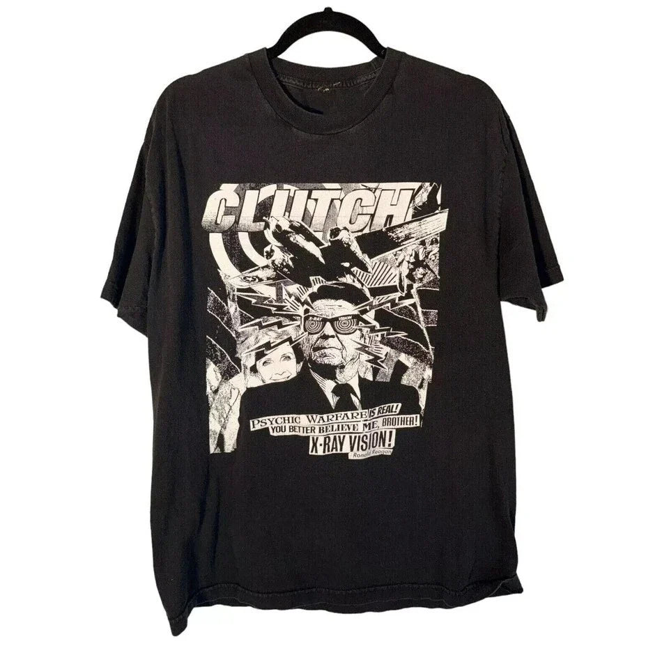 Vintage Band T-Shirt, Clutch Short Sleeve Cotton Black Shirt QO9623 Unisex T-shirt, Sweatshirt, Hoodie, Long Sleeve Tee - T-Shirt, Sweatshirt, Hoodie