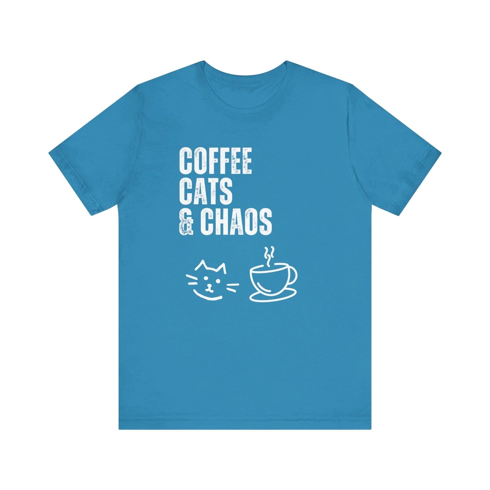 Coffee Cats & Chaos - Funny Cat Lover T-Shirt Unisex T-shirt, Sweatshirt, Hoodie, Long Sleeve Tee - T-Shirt, Sweatshirt, Hoodie