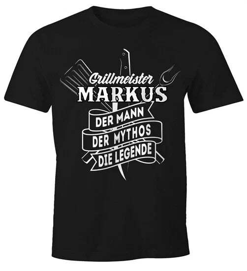 Mens T Shirt Personalised Grillmaster Own Name The Legend Grilling Unisex T-shirt, Sweatshirt, Hoodie, Long Sleeve Tee - T-Shirt, Sweatshirt, Hoodie