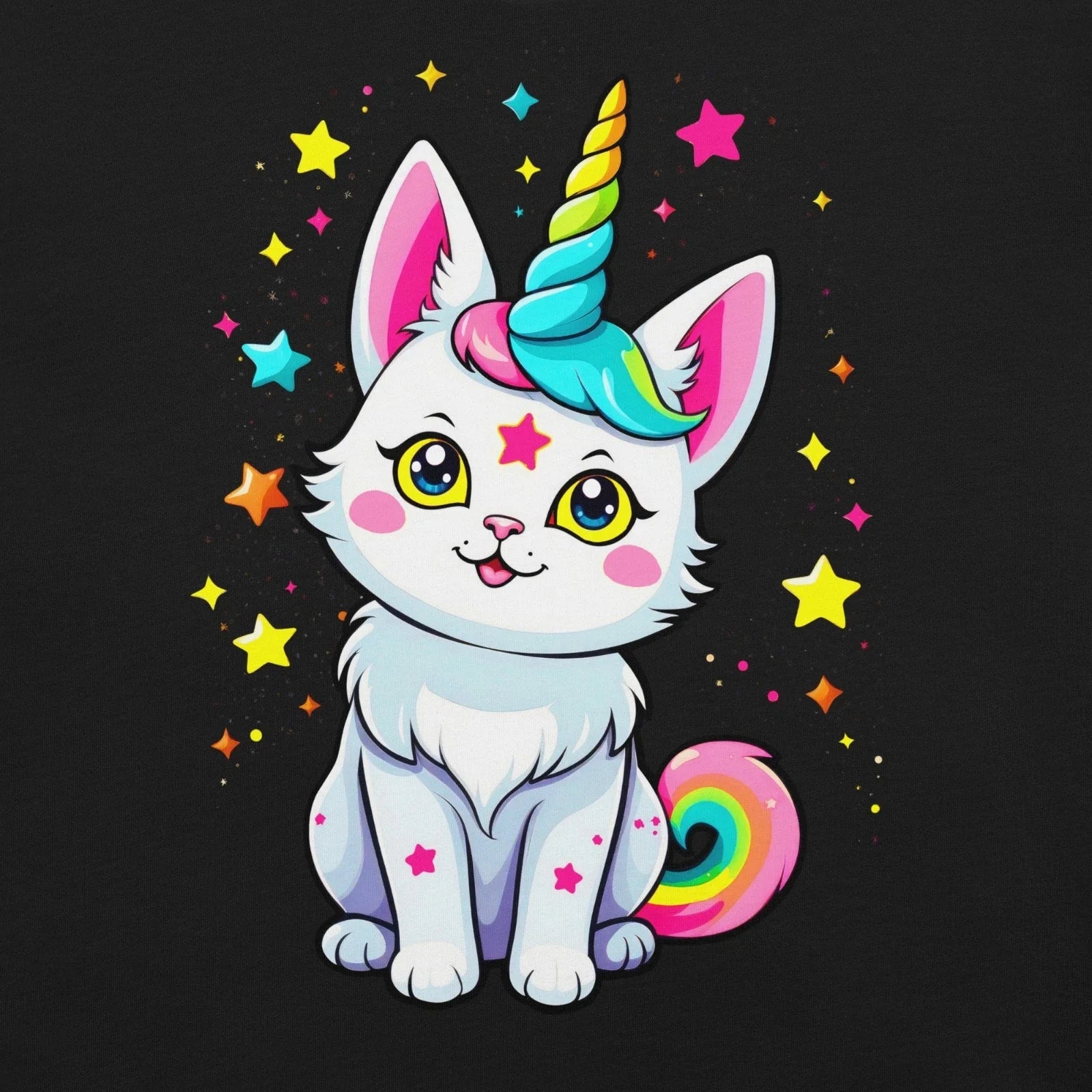 Cute Unicorn Cat Unisex t-shirt Kawaii Soft Candy Goth Caticorn and Stars Unisex T-shirt, Sweatshirt, Hoodie, Long Sleeve Tee - T-Shirt, Sweatshirt, Hoodie