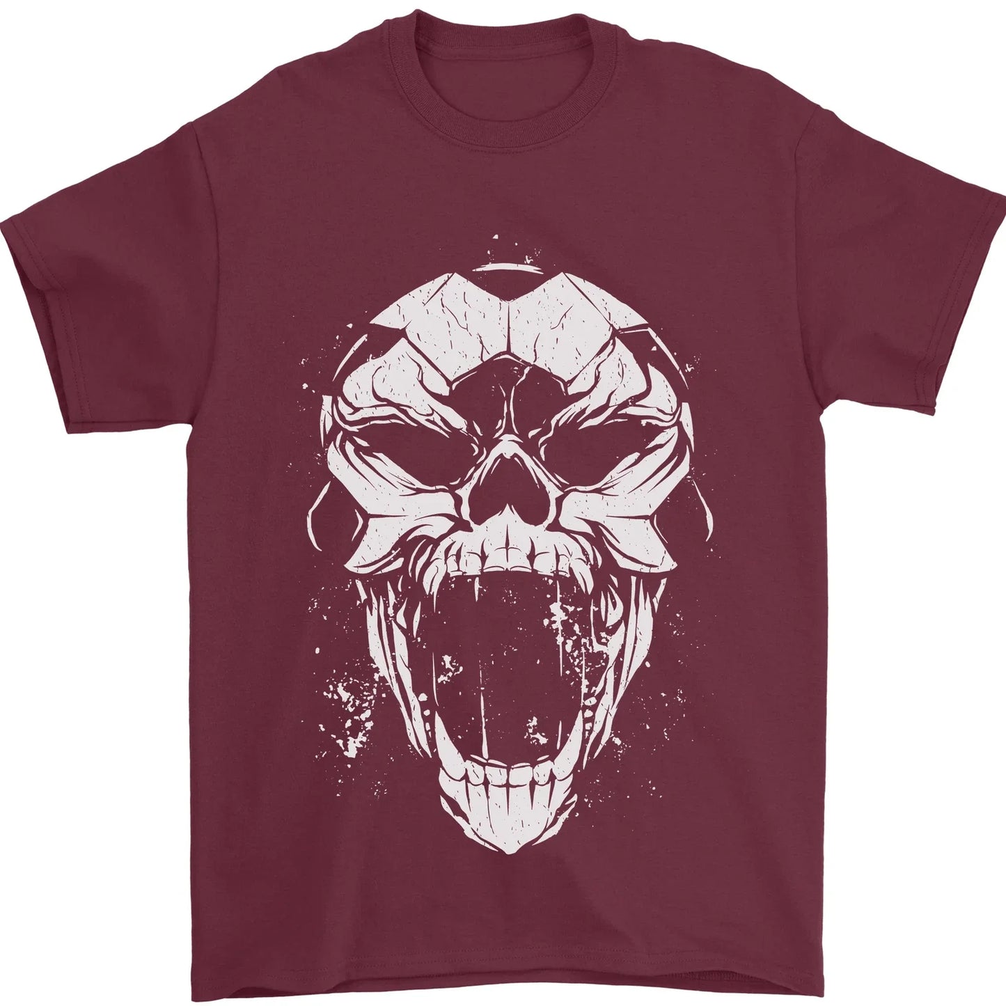 A Football Skull Footy Soccer Mens T-Shirt 100% Cotton Unisex T-shirt, Sweatshirt, Hoodie, Long Sleeve Tee - T-Shirt, Sweatshirt, Hoodie