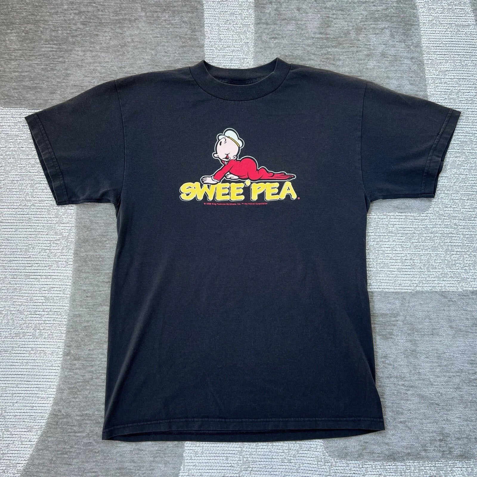 Vintage 90s Popeye Swee Pea T Shirt Mens M Black Cartoon Y2K Skater Unisex T-shirt, Sweatshirt, Hoodie, Long Sleeve Tee - T-Shirt, Sweatshirt, Hoodie
