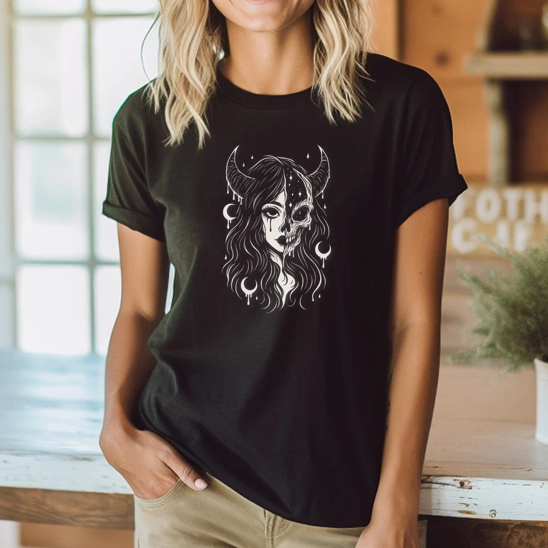 Demon Girl Horror Anime Manga Japanese Art Alt Kawaii Goth T-Shirt Unisex T-shirt, Sweatshirt, Hoodie, Long Sleeve Tee - T-Shirt, Sweatshirt, Hoodie