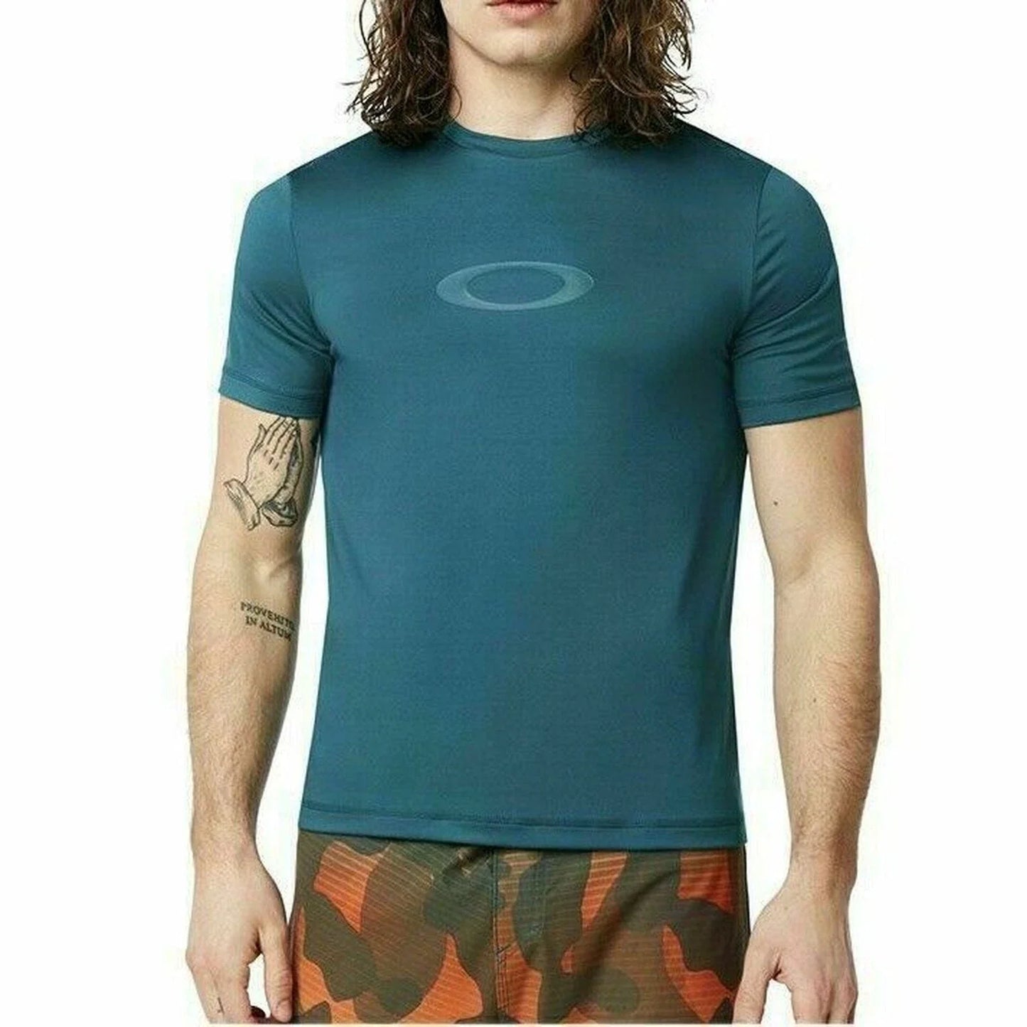 Oakley Mens T-Shirt Green Ellipse Logo Rashguard Sport Yp1 Size M Unisex T-shirt, Sweatshirt, Hoodie, Long Sleeve Tee - T-Shirt, Sweatshirt, Hoodie