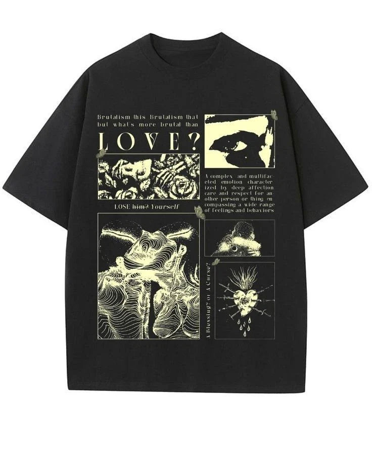 Brutalism Love Abstract Art Graphic Aesthetic Vintage Style T-shirt Unisex T-shirt, Sweatshirt, Hoodie, Long Sleeve Tee - T-Shirt, Sweatshirt, Hoodie