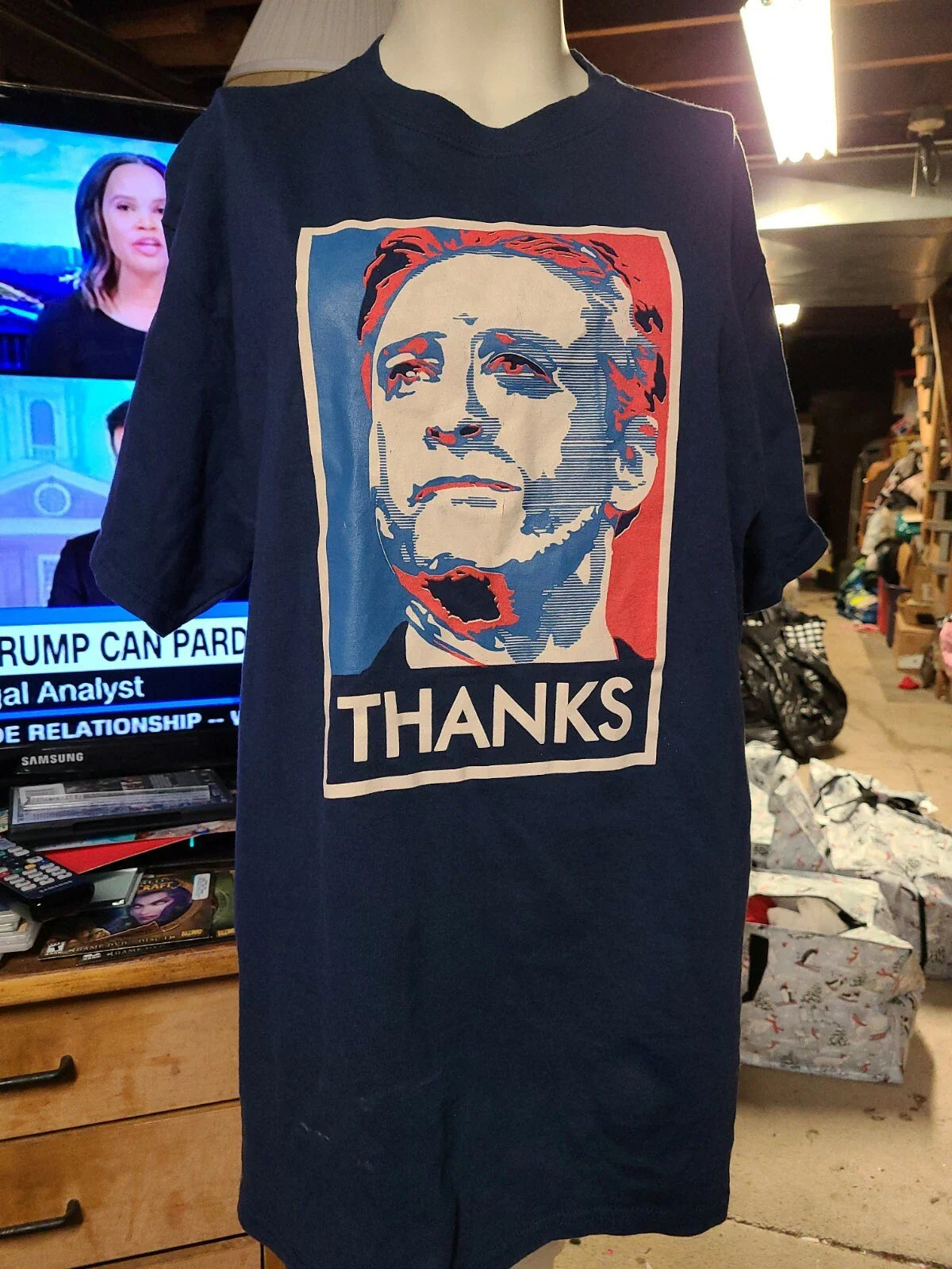 Jon Stewart Daily Show Thanks T Shirt  Style USA Red White Blue large Unisex T-shirt, Sweatshirt, Hoodie, Long Sleeve Tee - T-Shirt, Sweatshirt, Hoodie