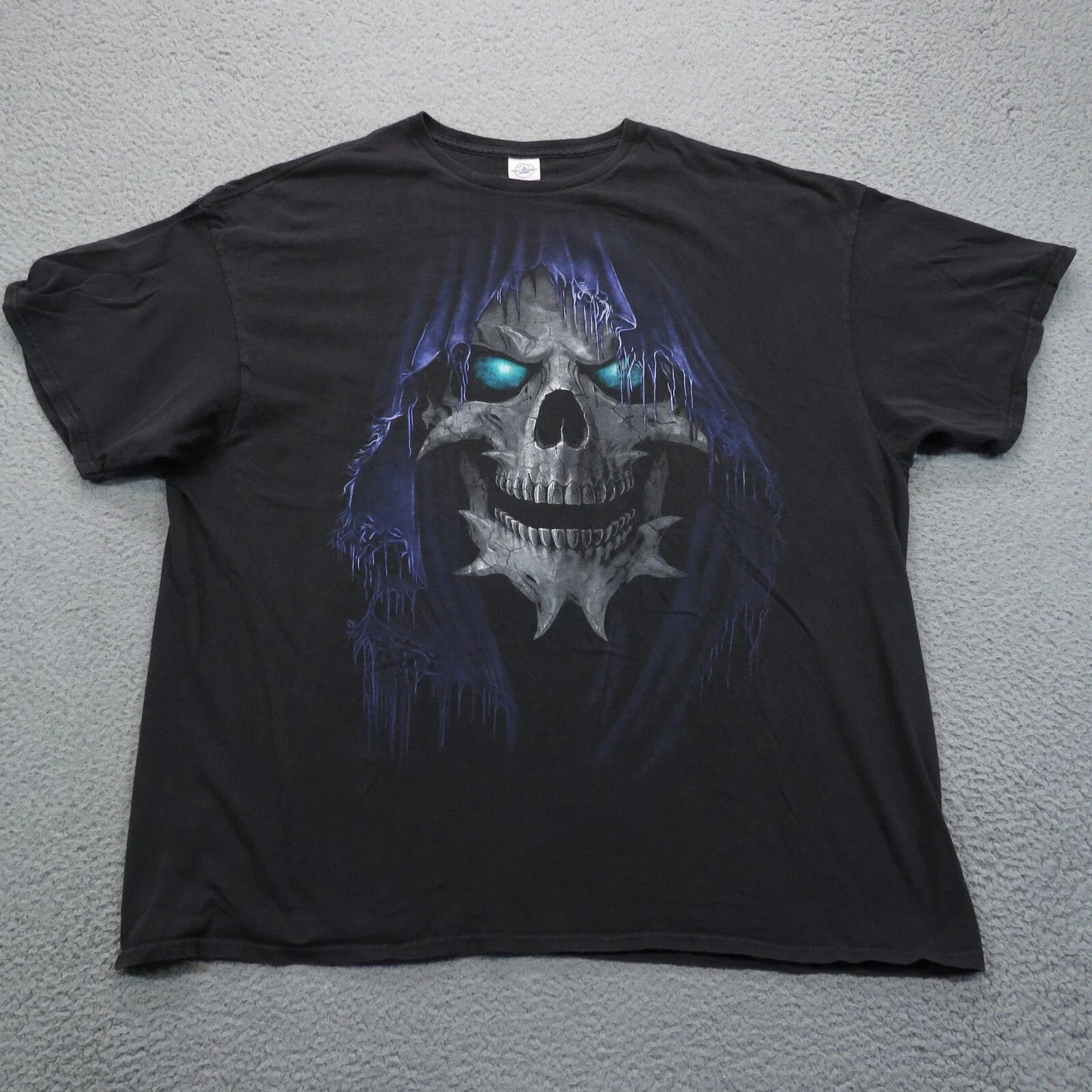 Y2K Shirt Mens XXXL Skull Graphic Print Black Grunge Gothic MEGA Reaper Tee VTG Unisex T-shirt, Sweatshirt, Hoodie, Long Sleeve Tee - T-Shirt, Sweatshirt, Hoodie