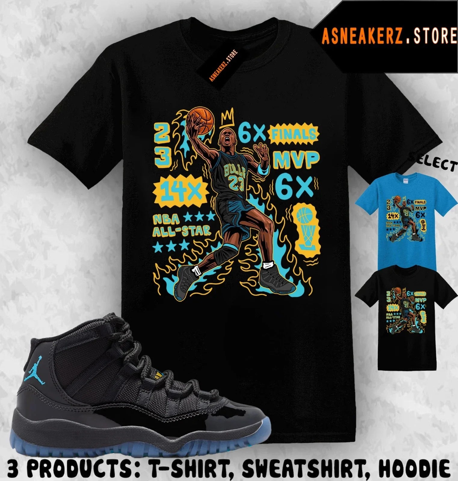 Tee Shirt Matching AJ 11 Gamma Blue 2025 To Match Sneaker MJ Flair 23 T-Shirt Unisex T-shirt, Sweatshirt, Hoodie, Long Sleeve Tee - T-Shirt, Sweatshirt, Hoodie