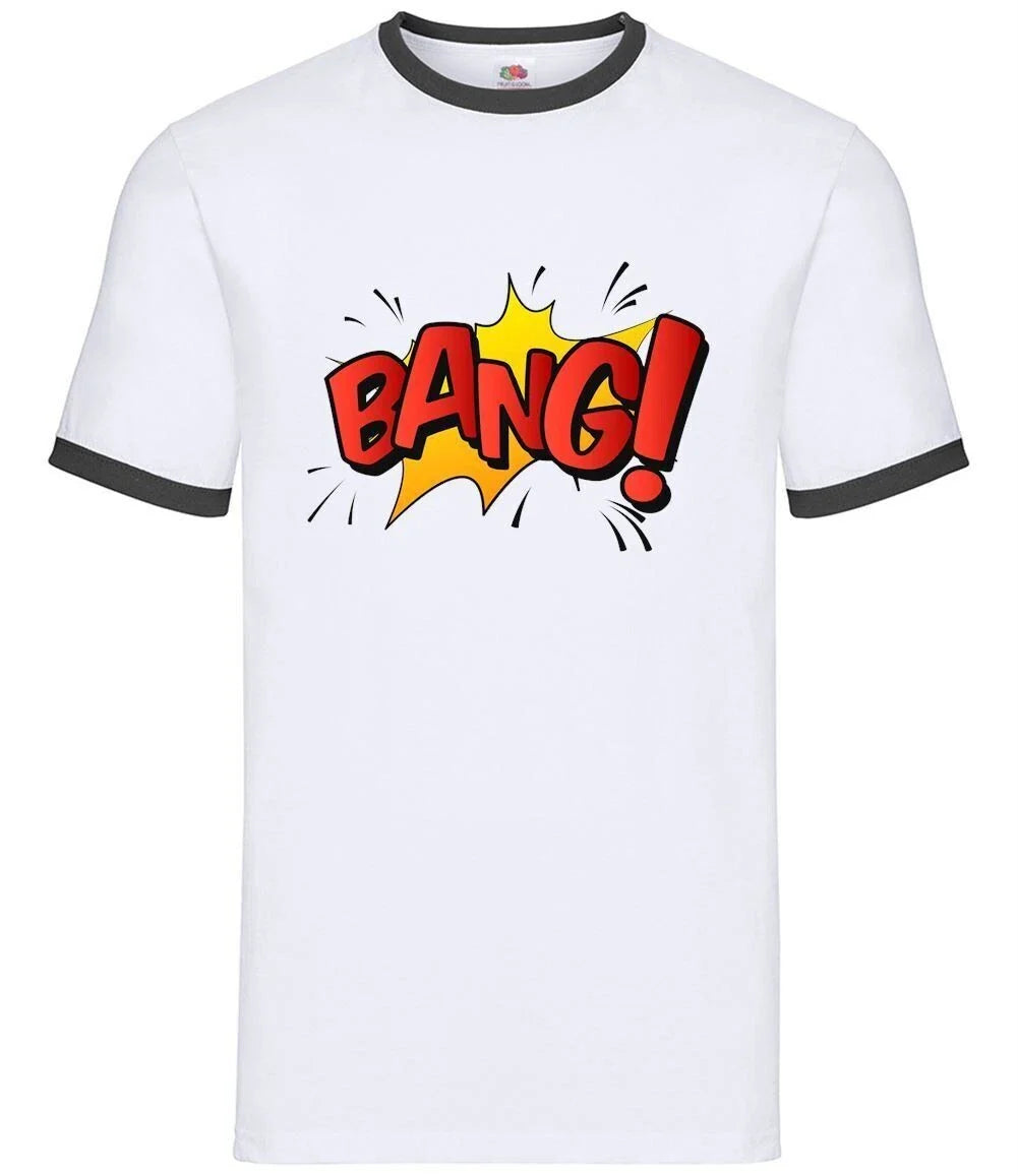 BANG! Word Art - Mens Ringer - Comics Super Hero Heroes Pop Art Unisex T-shirt, Sweatshirt, Hoodie, Long Sleeve Tee - T-Shirt, Sweatshirt, Hoodie