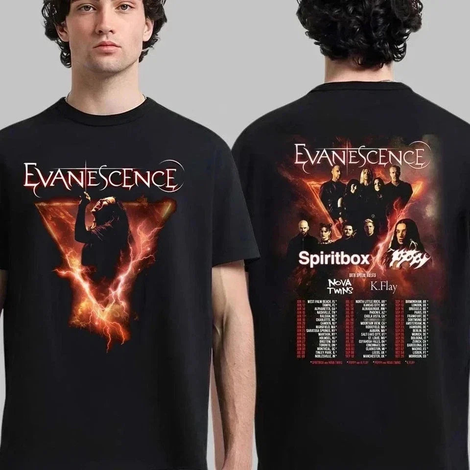 Evanescence 2026 North America Tour T-shirt, Alternative Rock Band T-Shirt Unisex T-shirt, Sweatshirt, Hoodie, Long Sleeve Tee - T-Shirt, Sweatshirt, Hoodie