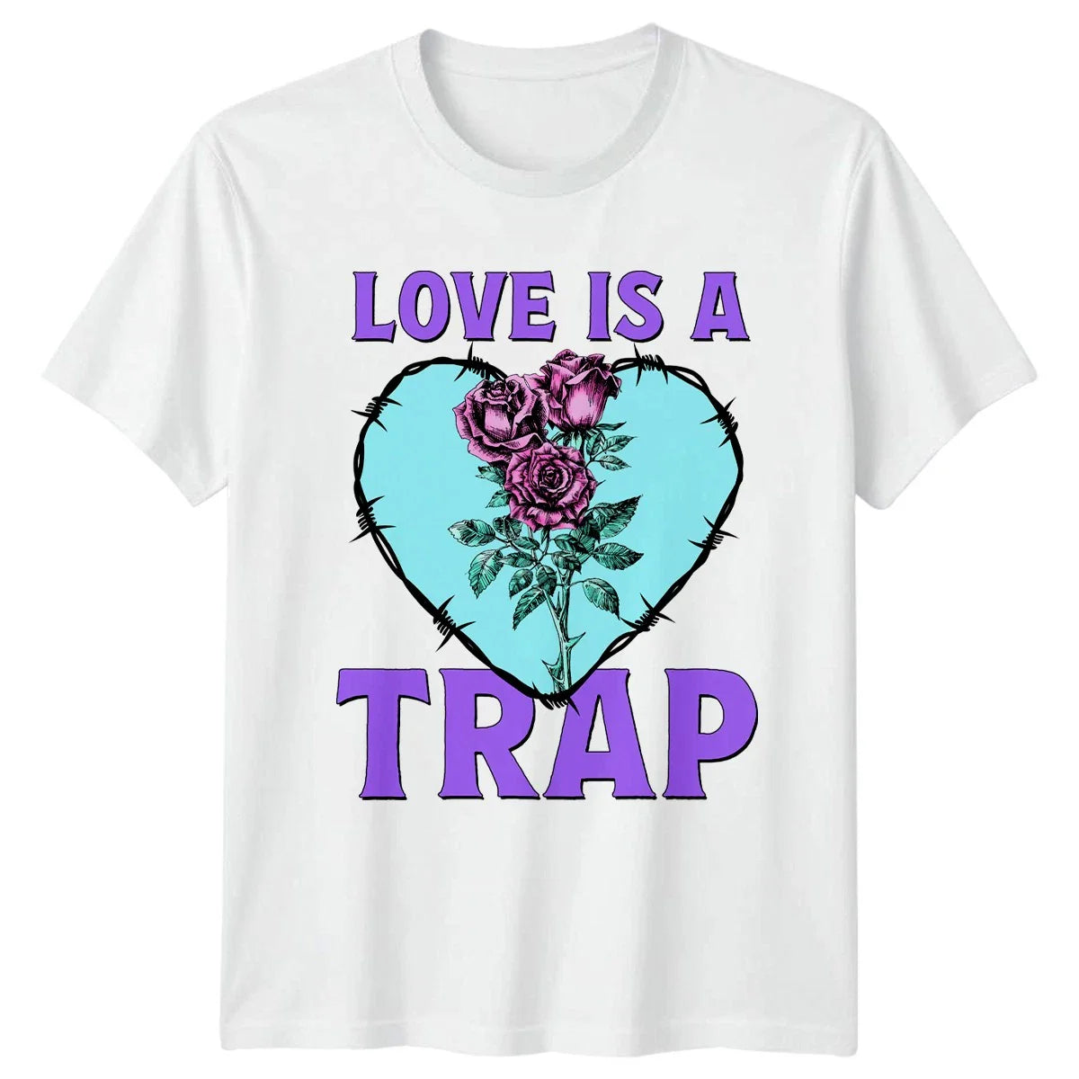 Love Is A Trap T-Shirt Pastel Goth Valentine Valentines Day Gift For Him And Her Unisex T-shirt, Sweatshirt, Hoodie, Long Sleeve Tee - T-Shirt, Sweatshirt, Hoodie