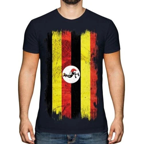 UGANDA GRUNGE FLAG MENS T-SHIRT TEE TOP UGANDAN SHIRT FOOTBALL JERSEY GIFT Unisex T-shirt, Sweatshirt, Hoodie, Long Sleeve Tee - T-Shirt, Sweatshirt, Hoodie