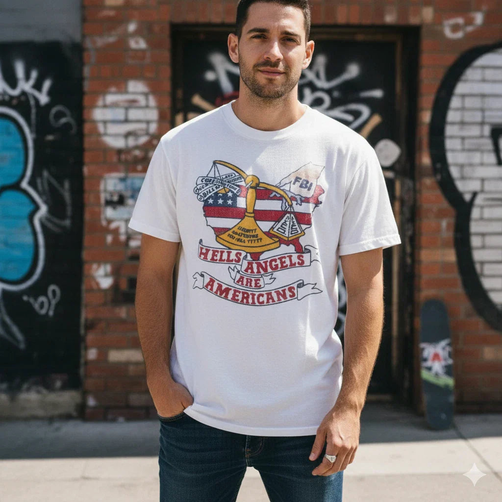 Hells Angels Are Americans T Shirt Biker Motorcycle Vintage Graphic Tee - S478 Unisex T-shirt, Sweatshirt, Hoodie, Long Sleeve Tee - T-Shirt, Sweatshirt, Hoodie