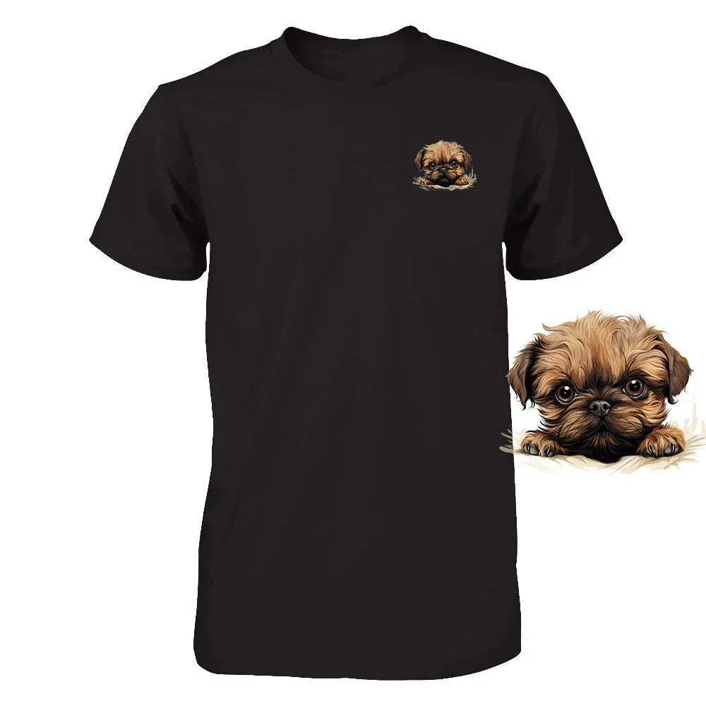 Funny Brussels Griffon Dog Peeking Pocket Tshirt Cute Puppy Dog Lover Tee Gift Unisex T-shirt, Sweatshirt, Hoodie, Long Sleeve Tee - T-Shirt, Sweatshirt, Hoodie