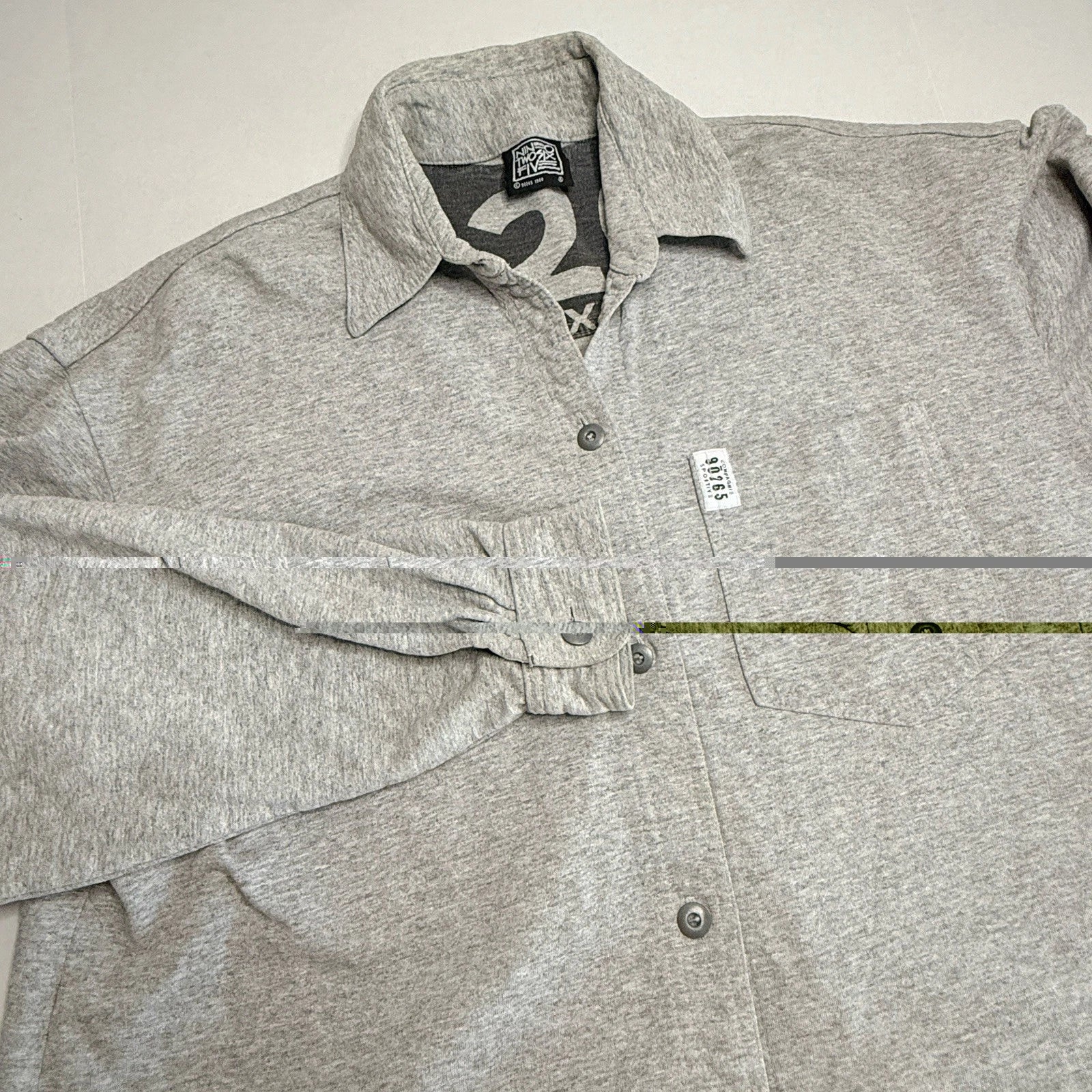 90265 Vintage Mens M/L 1988 Gray Button-Up Shirt Long Sleeve MinimalistFLAW Unisex T-shirt, Sweatshirt, Hoodie, Long Sleeve Tee - T-Shirt, Sweatshirt, Hoodie