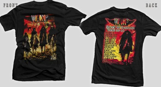New DTG printed T-shirt- WASP - W.A.S.P. - Beast of Babylon World Tour Unisex T-shirt, Sweatshirt, Hoodie, Long Sleeve Tee - T-Shirt, Sweatshirt, Hoodie