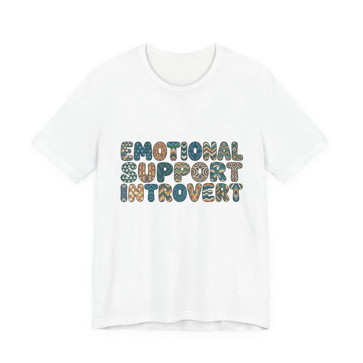 Emotional Support Introvert ESA funny T-Shirt | Retro Pattern Lettering Unisex T-shirt, Sweatshirt, Hoodie, Long Sleeve Tee - T-Shirt, Sweatshirt, Hoodie