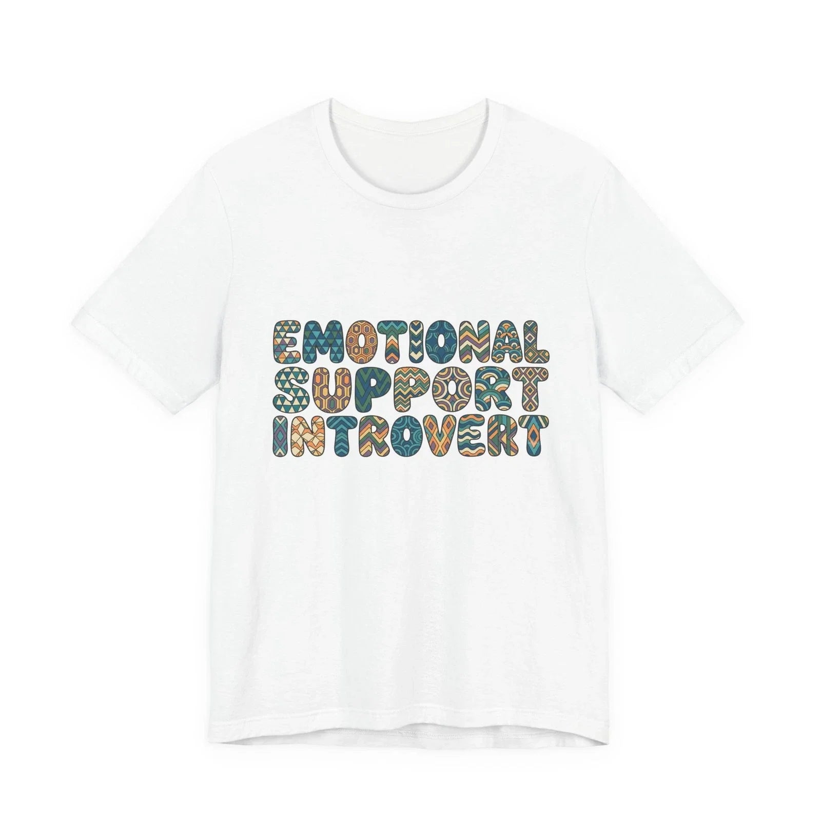 Emotional Support Introvert ESA funny T-Shirt | Retro Pattern Lettering Unisex T-shirt, Sweatshirt, Hoodie, Long Sleeve Tee - T-Shirt, Sweatshirt, Hoodie