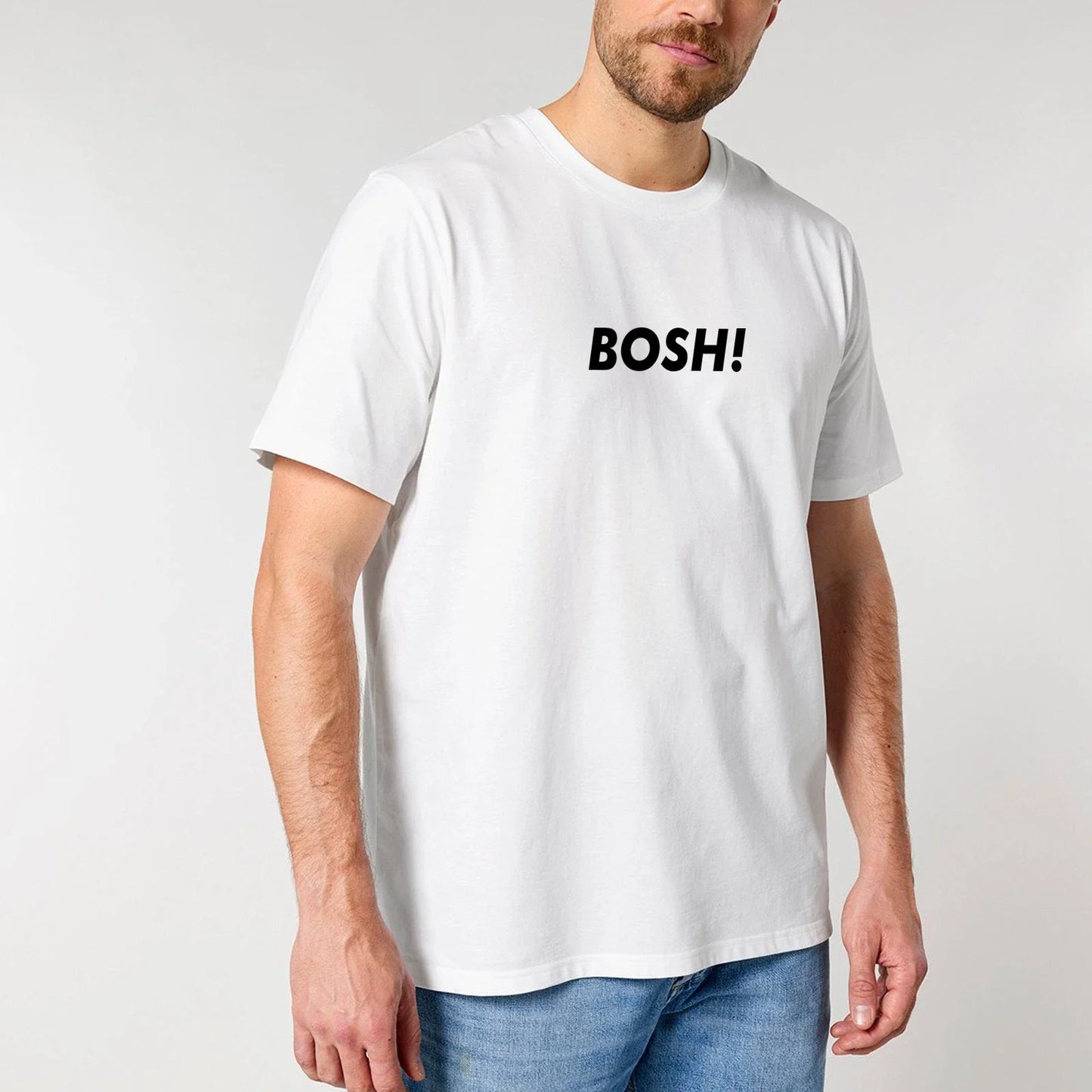 BOSH! Unisex T Shirt - Funny Meme Big John Tiktok Humour Reels Hilarious For Him Unisex T-shirt, Sweatshirt, Hoodie, Long Sleeve Tee - T-Shirt, Sweatshirt, Hoodie