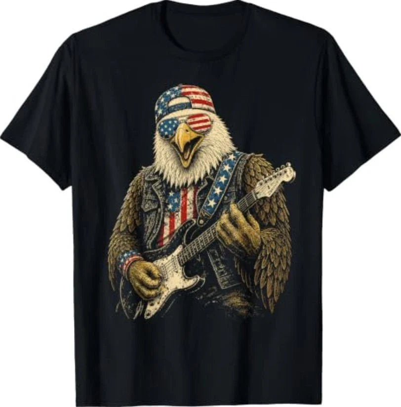 4th of July Patriotic Eagle Guitar 1776 2026 T-Shirt Unisex T-shirt, Sweatshirt, Hoodie, Long Sleeve Tee - T-Shirt, Sweatshirt, Hoodie